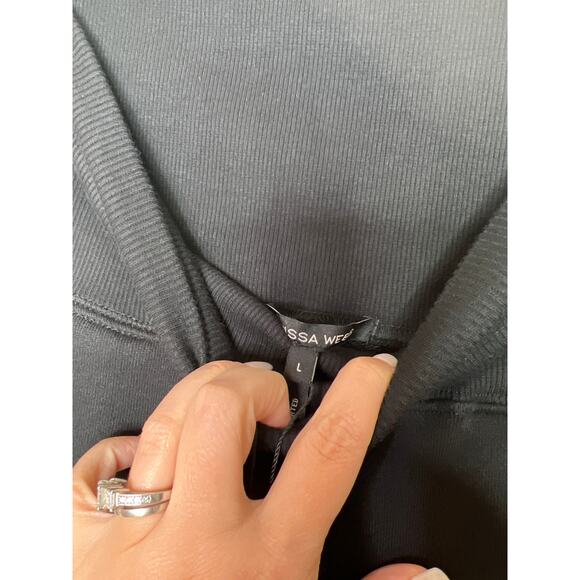 NWT Marissa Webb So High Waisted French Terry Sweatpants Black Size: Large - Picture 6 of 8